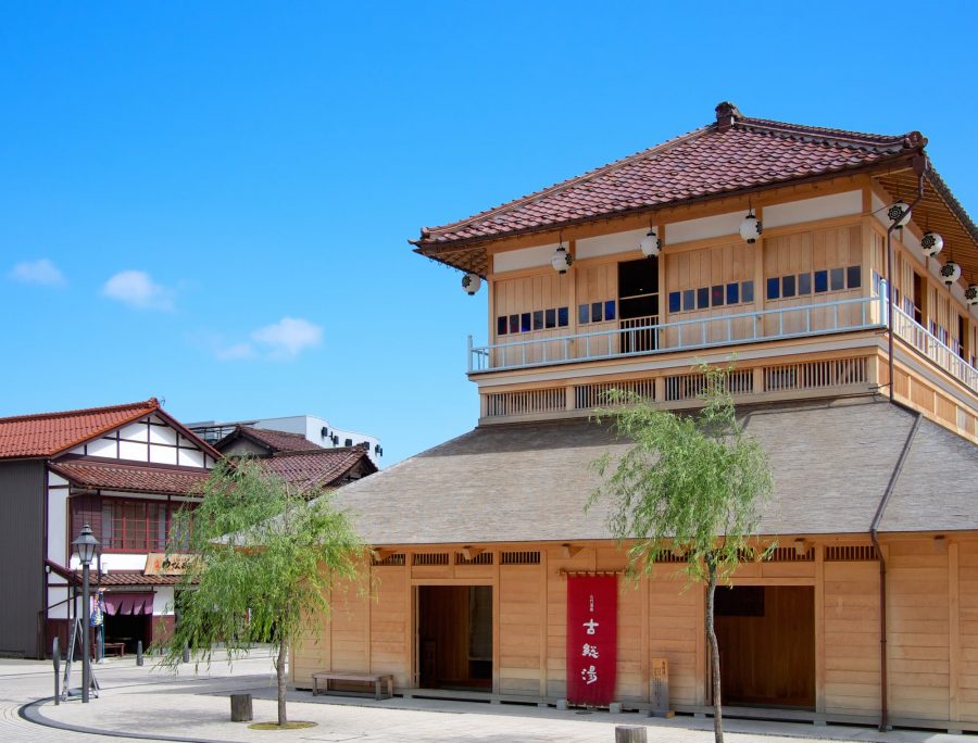 Traditional public bath building at Yamashiro Onsen.