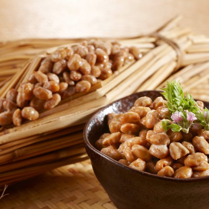 Mito natto (fermented soybeans) in a bowl.