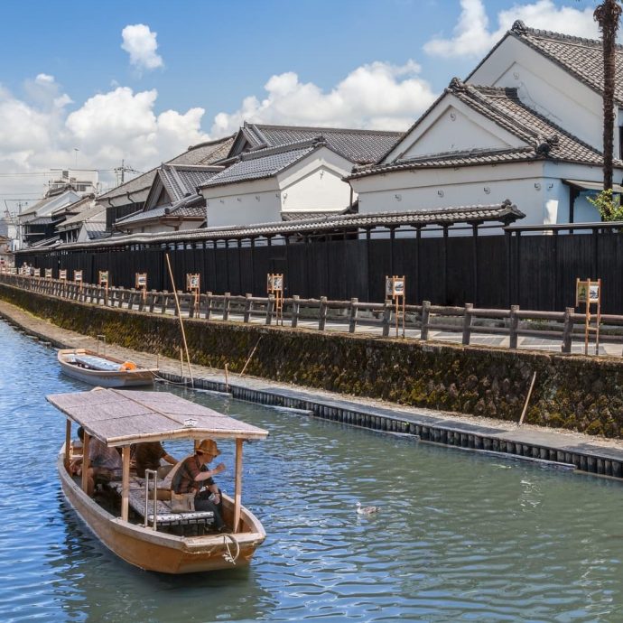 Traditional boat on the Uzuma River in Tochigi.