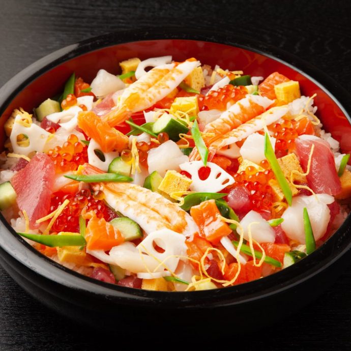 Barazushi (Okayama-style sushi) in a bowl.