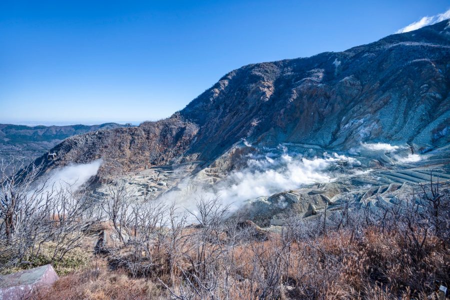 Volcanic steam vents at Owakudani, Hakone.