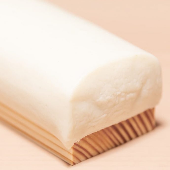 A block of kamaboko (Japanese fish cake).