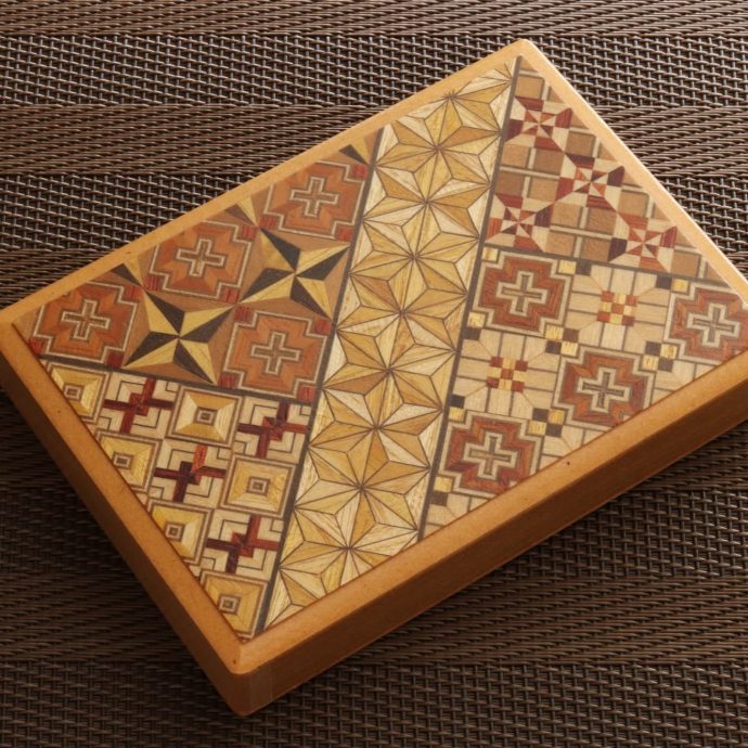 A traditional Yosegi-zaiku (marquetry) box.